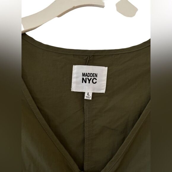 Madden NYC Juniors Olive Parachute Pants Sleeveless Jumpsuit Size Large 6 0453 - Picture 6 of 16